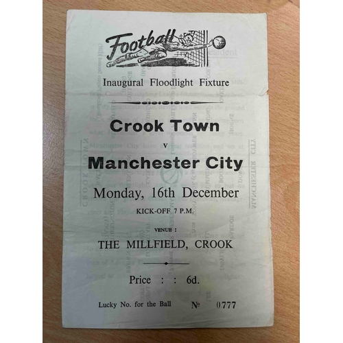 155 - Crook Town v Manchester City, Inaugurul Floodlight Fixture. Tear on edge