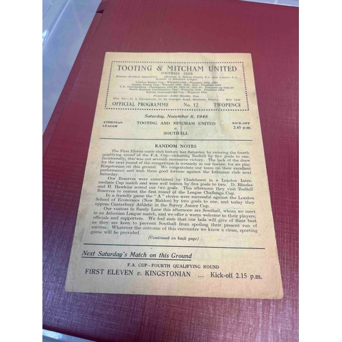 246 - 1948/49 Tooting & Mitcham v Southall, aged but clean copy,no writing.