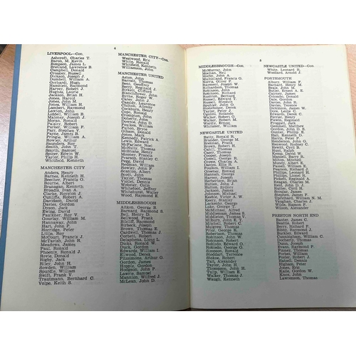 256 - 1953/54 The Football League, Retain and Transfer List. As of May 2nd 53. Top of booklet states Stric... 