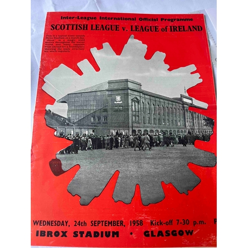 260 - 1958 Scottish League v Republic of Ireland, at Ibrox. Crease along middle but clean