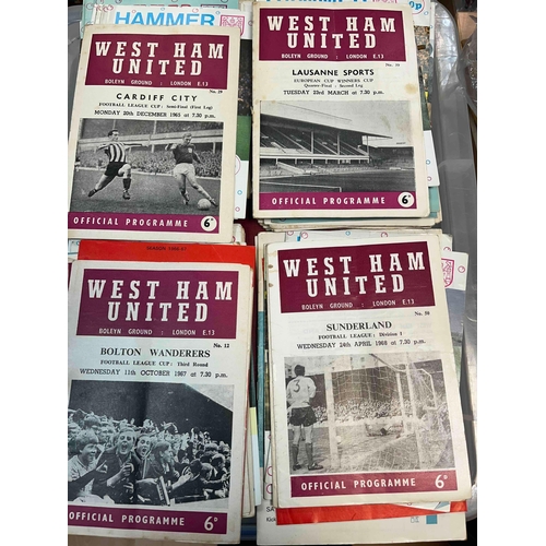 273 - 70+ West Ham programmes including Cardiff City 65 League Cup S/F, Lausanne Sports CWC qtr Final, plu... 