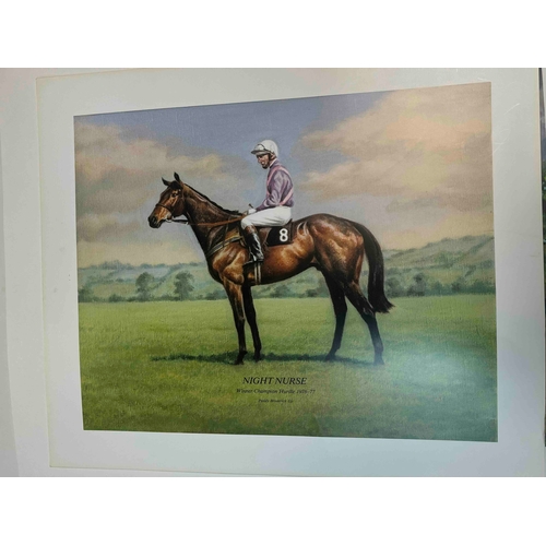 275 - 4 x Horse Racing prints, Kicking King 19 1/2 x 23 inches, Night Nurse 18 inches x 15 inches, Pinxa 2... 