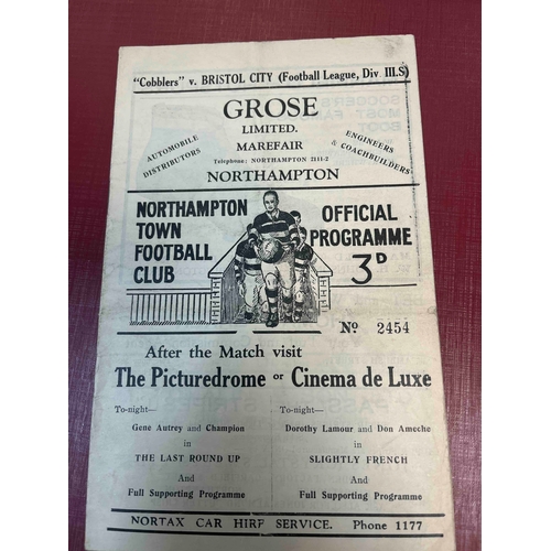 284 - 1949/50 Northampton Town v Bristol City, Good condition