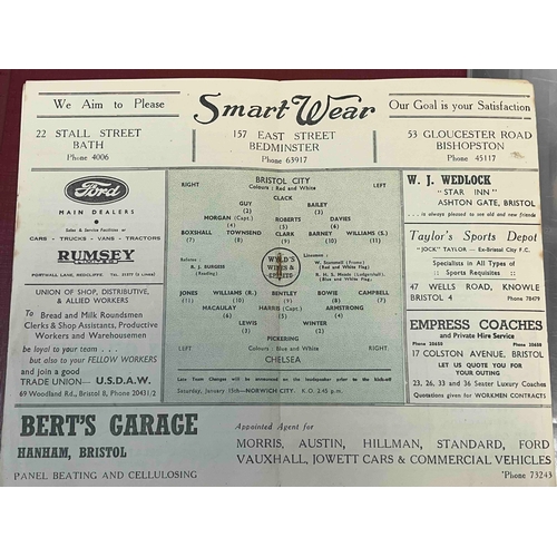 290 - 1948/49 Bristol City v Chelsea, Good condition, Staple removed leaving a slight tear. Clean copy