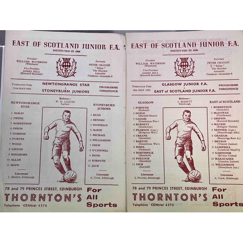 254 - 2 x East of Scotland Junior FA Programmes, 49/50 @ Tynecastle, Newtongrange Star v Stoneyburn Junior... 