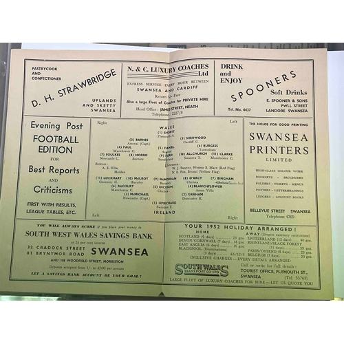 19 - 1952 Wales v Ireland at Vetch Field, at Swansea, Great condition.