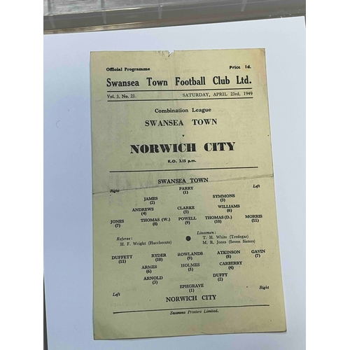 21 - 1948/49 Swansea Town v Norwich City, Football Combination, Small tear, S/S, cr