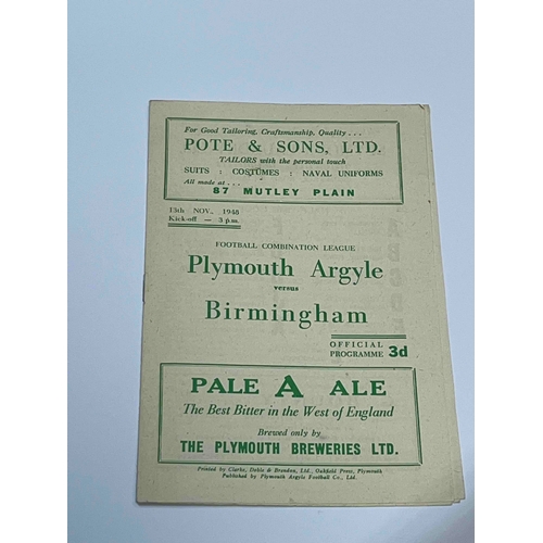 24 - 1948/49 Plymouth Argyle v Birmingham City, Football Combination