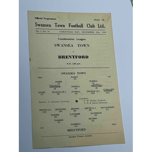 25 - 1948/49 Swansea Town v Brentford, Xmas day game, TC for Swansea