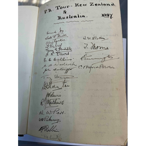 29 - Two TOUR DIARIES for FA Touring Teams, Both are signed by the players touring. 1937 Tour to New Zela... 