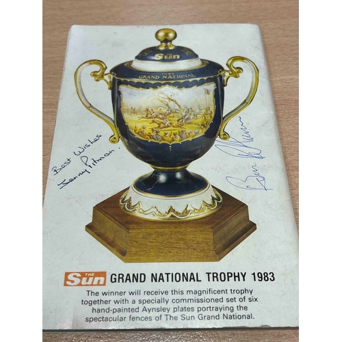 115 - 1983 Sun Grand National Race Card, signed by Jenny Pitman and Ben De Haan, Rider and Trainer.