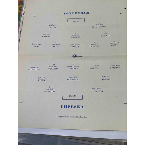 130 - 1963/64 Tottenham v Chelsea, No team changes, crease mark down back cover. Pirate by Tucketts