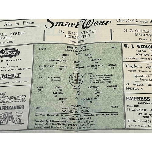 142 - 1947/48 Bristol City v Swindon, Good condition