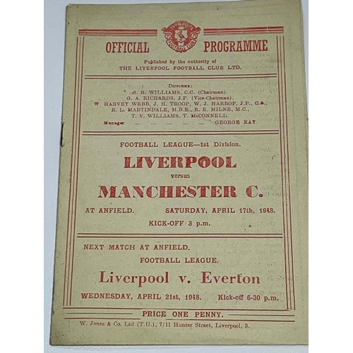 159 - 1947/48 Liverpool v Manchester City. TC but good copy