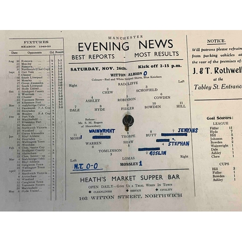 176 - 1949/50 Witton Albion v Mossley, FA Cup, Team changes for Mossley, First round