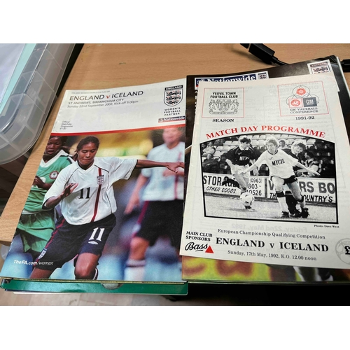 179 - 26 x England ladies International Programmes, From 1955 v Holland (represented by the World Famous D... 