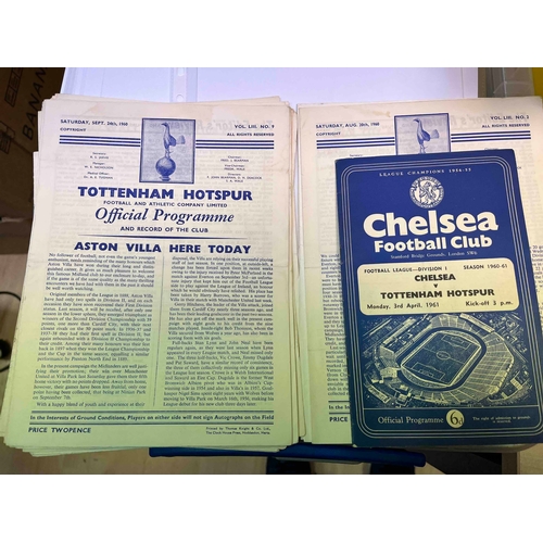 212 - Tottenham Complete 60/61 Home game programmes, plus Chelsea away. Includes FA Cup, missing Friendly ... 