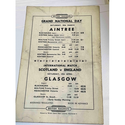 222 - 1958 FA Cup Semi final, Blackburn v Bolton, mark on front, crease mark on back cover. No writing