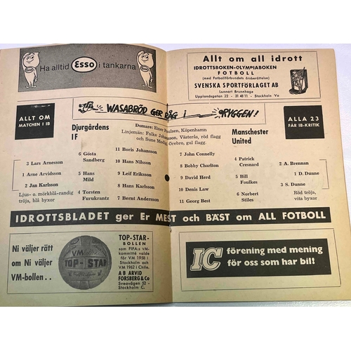 225 - Manchester United 1964/65 Away game in Djurgaarden (CWC) crease and back cover creased and very smal... 