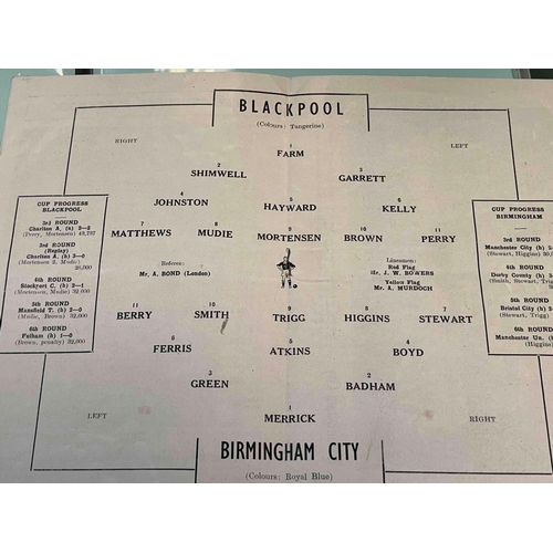 243 - 1950/51 FA Cup Semi Final Replay - Blackpool v Birmingham City. No writing and slight creasing