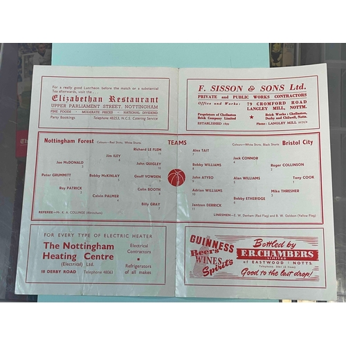 247 - 1960/61 League Cup, Nottingham Forest v Bristol City, rare programme from the match at the City Grou... 