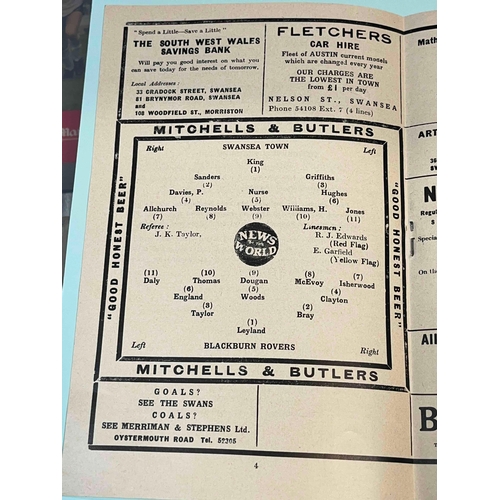 250 - 1960/61 League Cup, Swansea Town v Blackburn Rovers. Great condition.