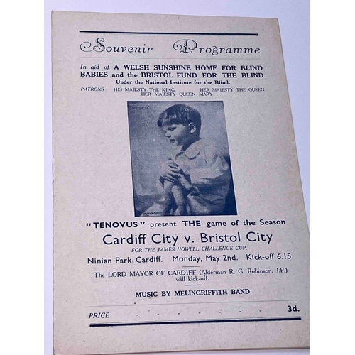 257 - 1948/49 Cardiff City v Bristol City, James Howell Cup in aid of the Welsh Sunshine Home for Blind Ba... 