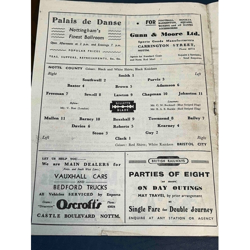 258 - 1948/49 Notts County v Bristol City, No team changes but a little bit grubby