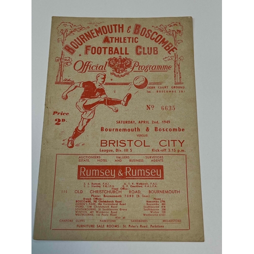 260 - 1948/49 Bournemouth v Bristol City, Good clean copy for its age.