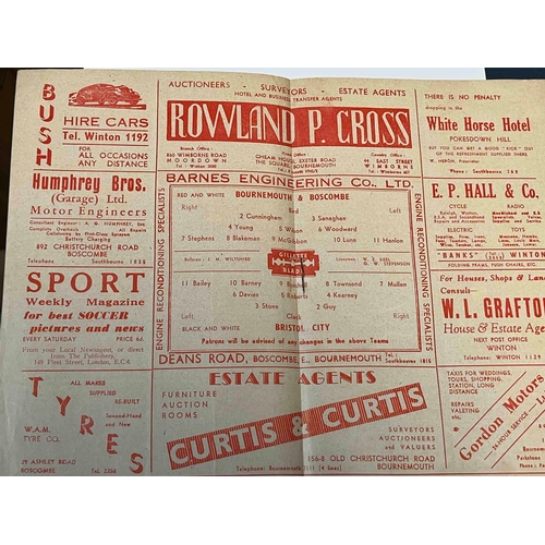 260 - 1948/49 Bournemouth v Bristol City, Good clean copy for its age.