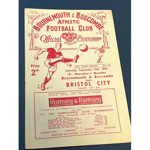 266 - 1947/48 Bournemouth v Bristol City, great condition