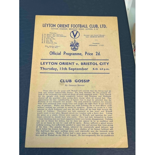 268 - 1947/48 Leyton Orient v Bristol City, Good condition with TC