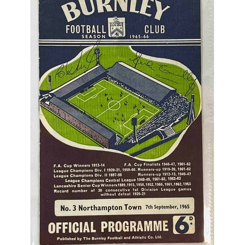 291 - 65/66 Northampton Town away at Burnley, Signed by John Connolly of Burnley. One of the rarest Burnle... 