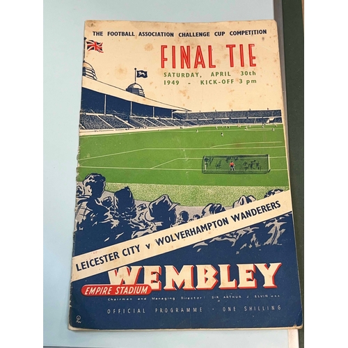 387 - 1949 FA Cup Final, Leicester City v Wolverhampton Wanderers, Crease from top to bottom, Spotting on ... 