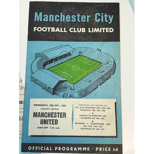 388 - 1956 Charity Shield, Manchester City v Manchester United, Score in middle. TC. Loose page but Good c... 