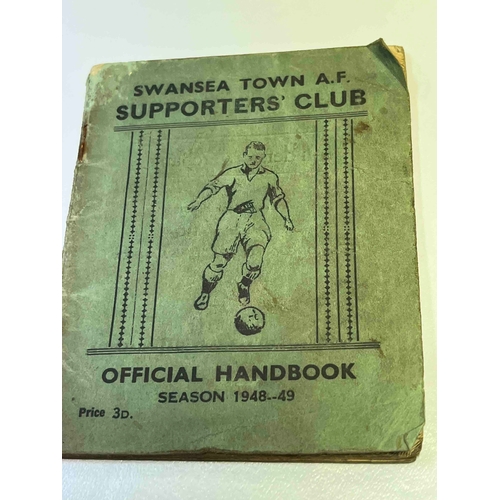 633 - 1948/49 Swansea Town Supporters Club Handbook, Signs of age and still intact. Some blemishes on page... 