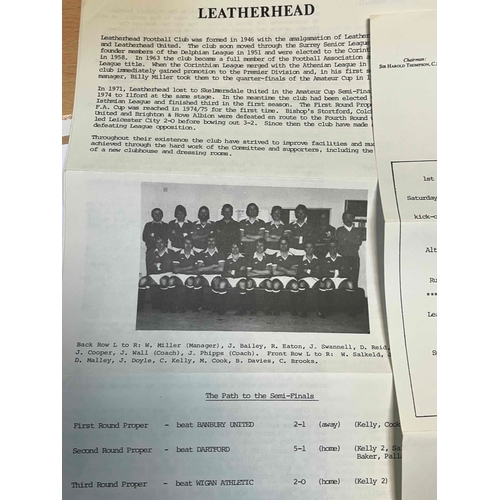 637 - 1978 FA Trophy Semi final Tie, Team information from the FA, plus ticket info and previous rounds in... 