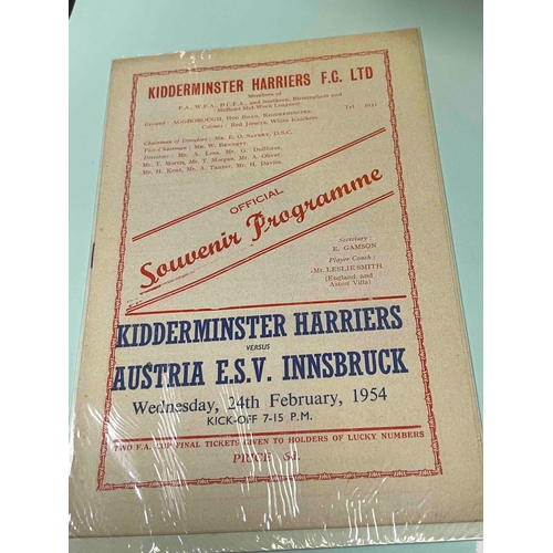 642 - 1953/54 Kidderminster Harriers v Austria ESV Innsbruck. Friendly