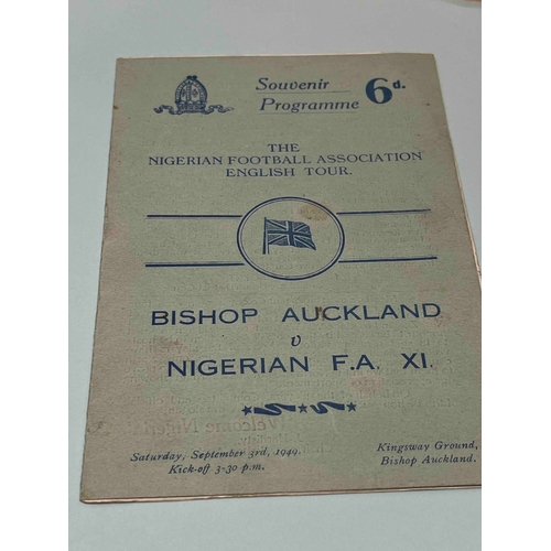 644 - 1949/50 Bishop Auckland v Nigerian FA X1. 3/9/49 Friendly. Blotches on front of programme