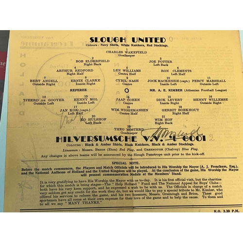 647 - 1945/46 Slough Town v 't Gooi (Holland) Friendly, Team changes in pencil. Great condition