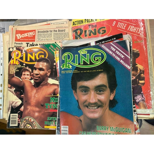 649 - Box of Boxing Publications, including KO, The Ring, Guiness book of Boxing the Record, Boxing Illust... 