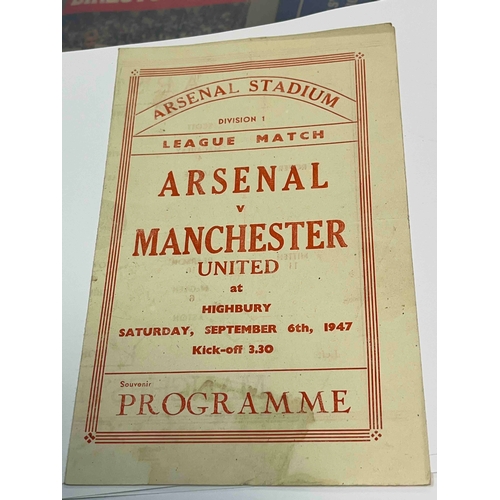 534 - 1947/48 Arsenal v Manchester United, Pirate issue By J Buick. Slight tear but intact and stain on lo... 