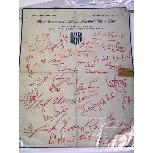 541 - West Bromwich Albion Late 60's autographs of players and teams, Plenty of great players signed team ... 