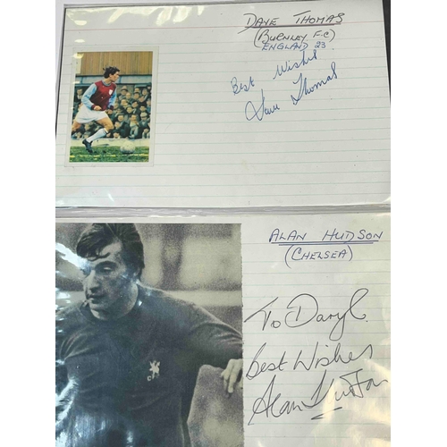 547 - 4 x autographs, Peter Osgood (Chelsea), Alan Hudson (Chelsea), Dave Thomas (Burnley), Roy McFarland ... 