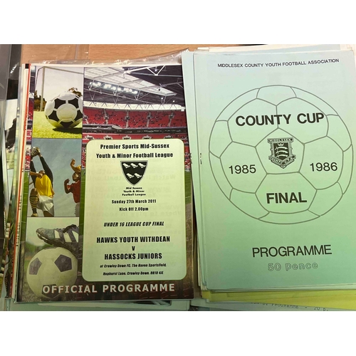 385 - Pack 2 of Sunday football League, Youth Cup Games (County) plus other match programmes from non leag... 