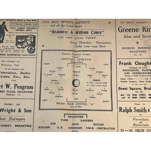 507 - 1954/54 Crittal Athletic v West Ham United A', Great condition.