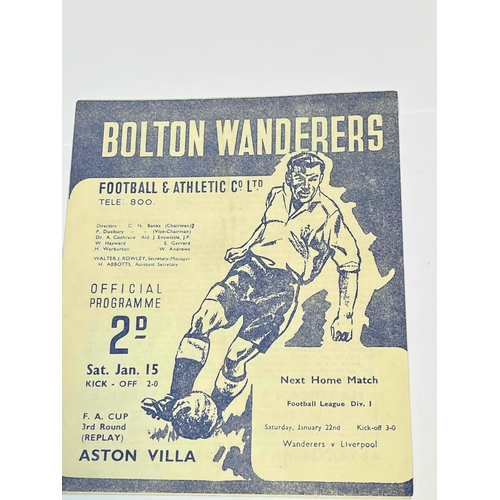 524 - 1948/49 Bolton v Aston Villa, FA Cup 3rd Round Replay. Great condition