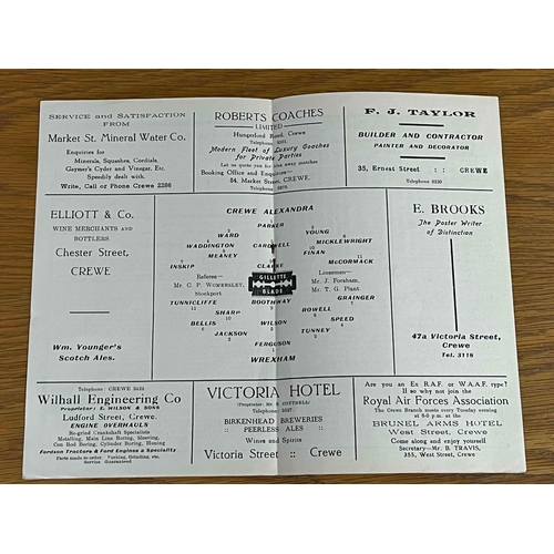 186 - 1948/49 Crewe Alexandra v Wrexham. Very clean copy