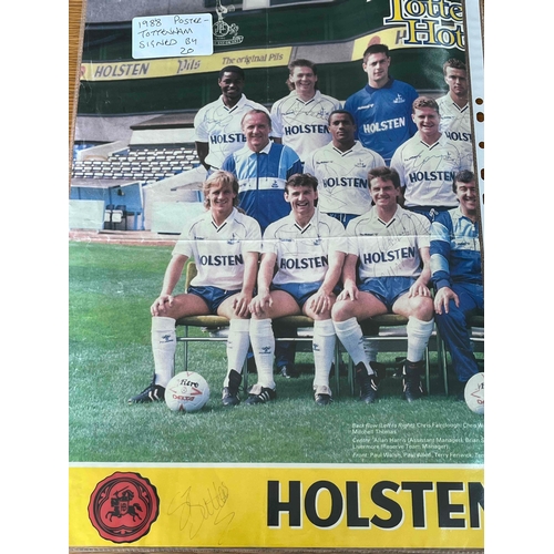 654 - Tottenham Large team poster signed by 20, including Gascoigne