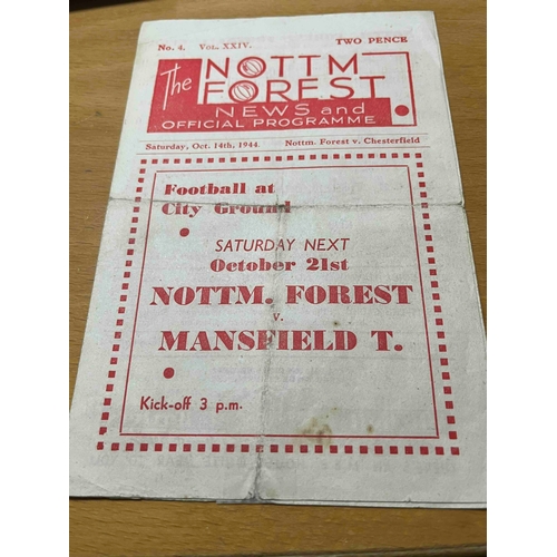 506 - WAR TIME - 1944/45 Nottingham Forest v Chesterfield. 14/10/44, fold marks.